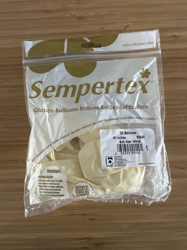18” Sempertex - Silk Oyster White