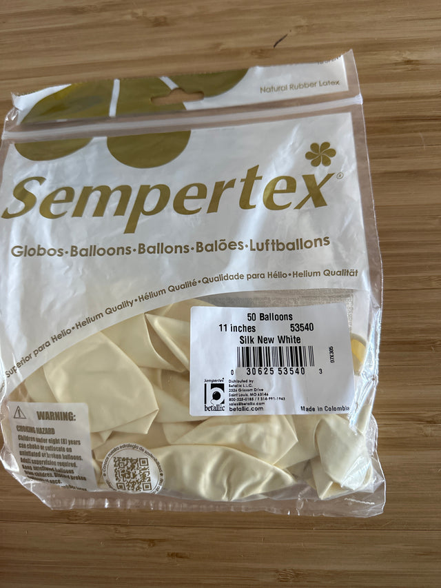 11” Sempertex - Silk Oyster White