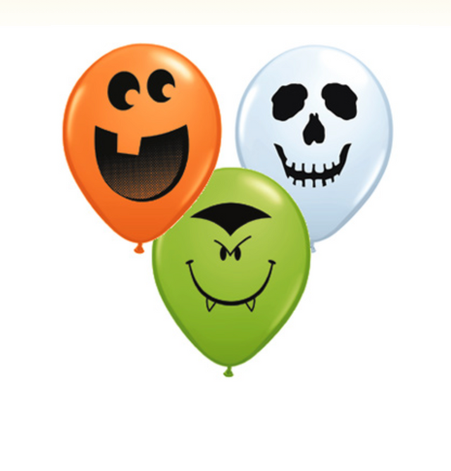 5" Qualatex Halloween Faces Ast