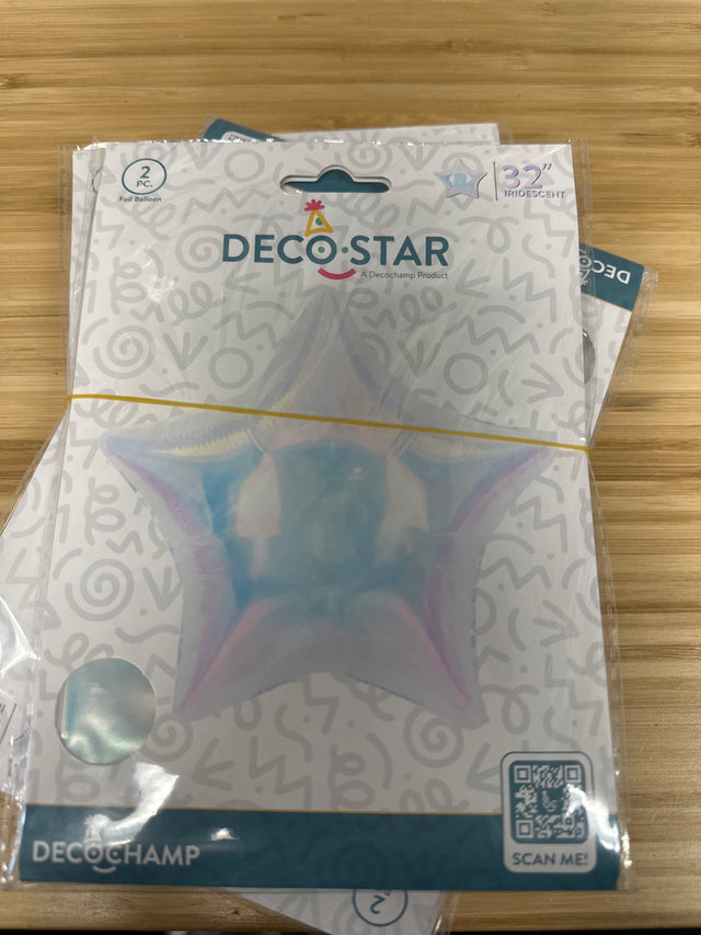32” Deco Iridescent Star