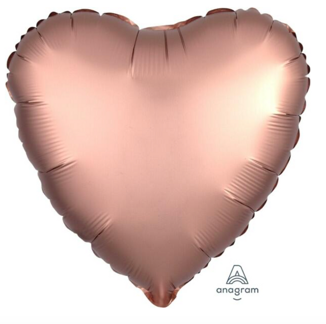 18" Anagram Luxe Rose Copper Heart
